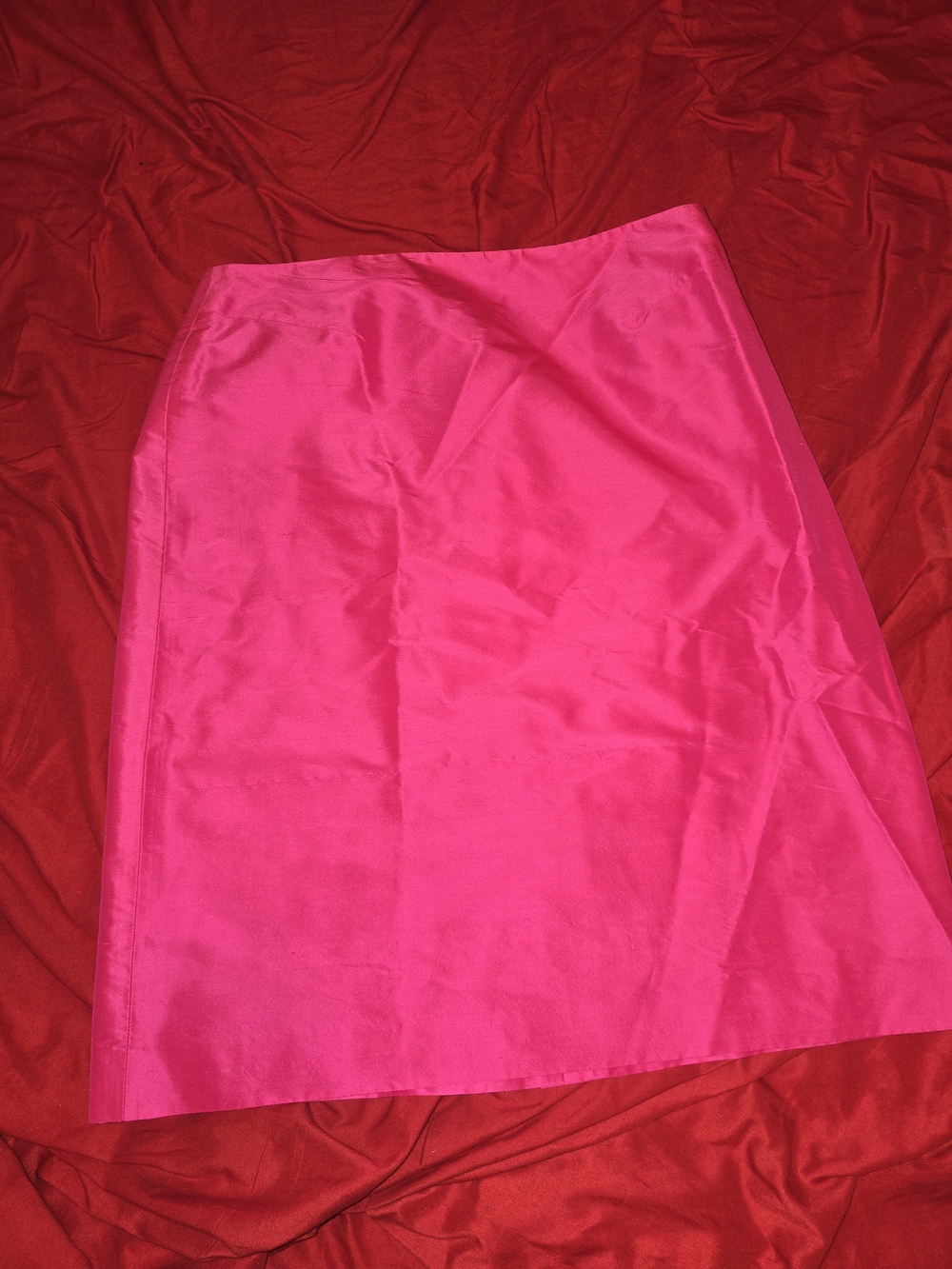 Neiman Marcus Vibrant Hot Pink A-Line Satin Skirt